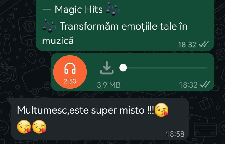 Mesaj primit de la un client pe WhatsApp