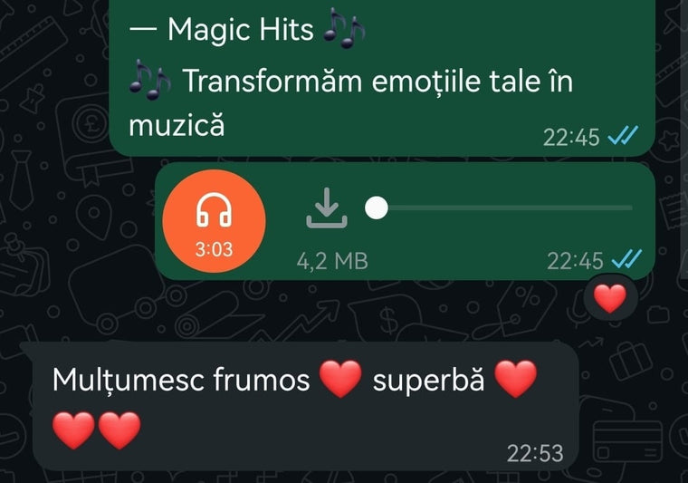 Mesaj primit de la un client pe WhatsApp