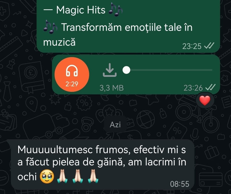 Mesaj primit de la un client pe WhatsApp